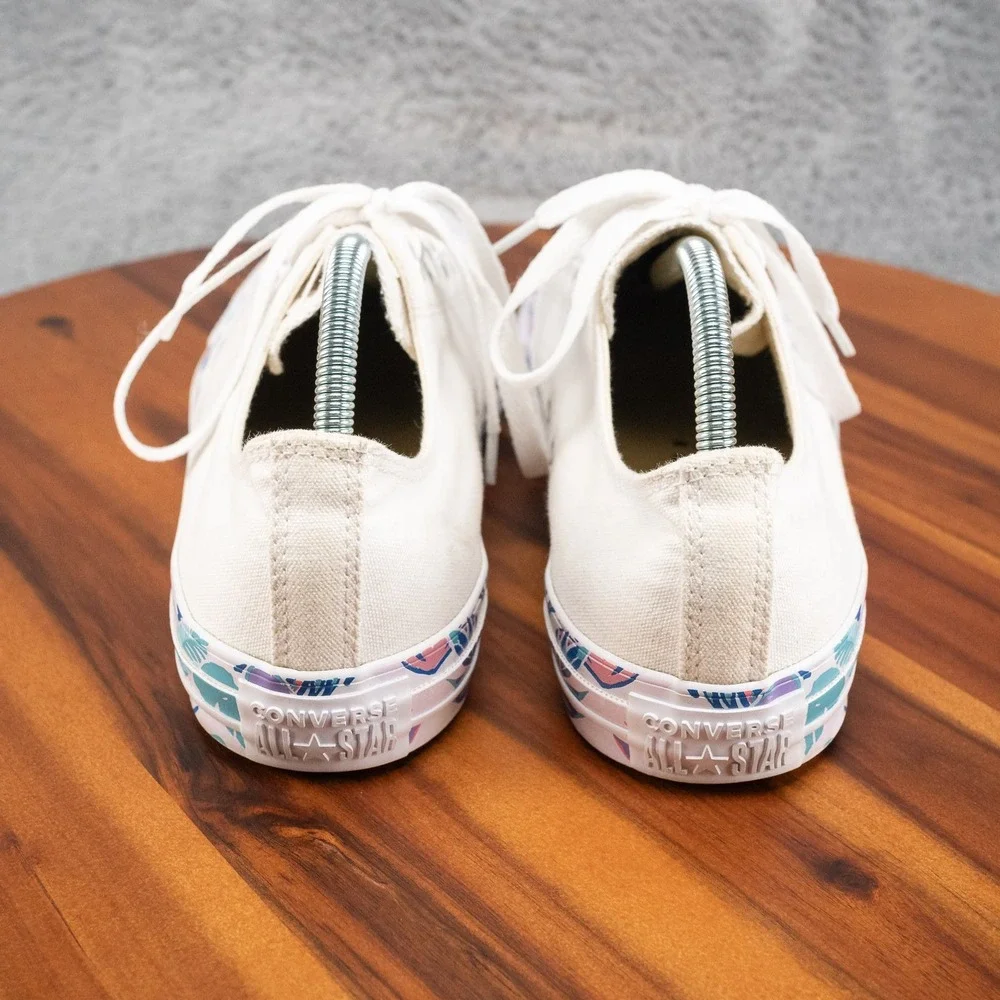 Converse Chuck Taylor All Star White Trpoical Low Lace Up Shoe Sneaker Womens 11